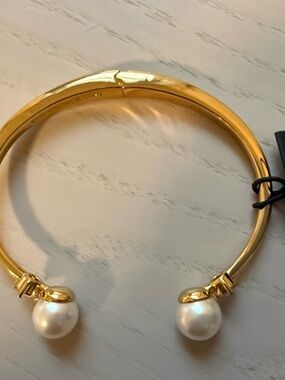 kate spade Gold Open Bangle with Pearls
